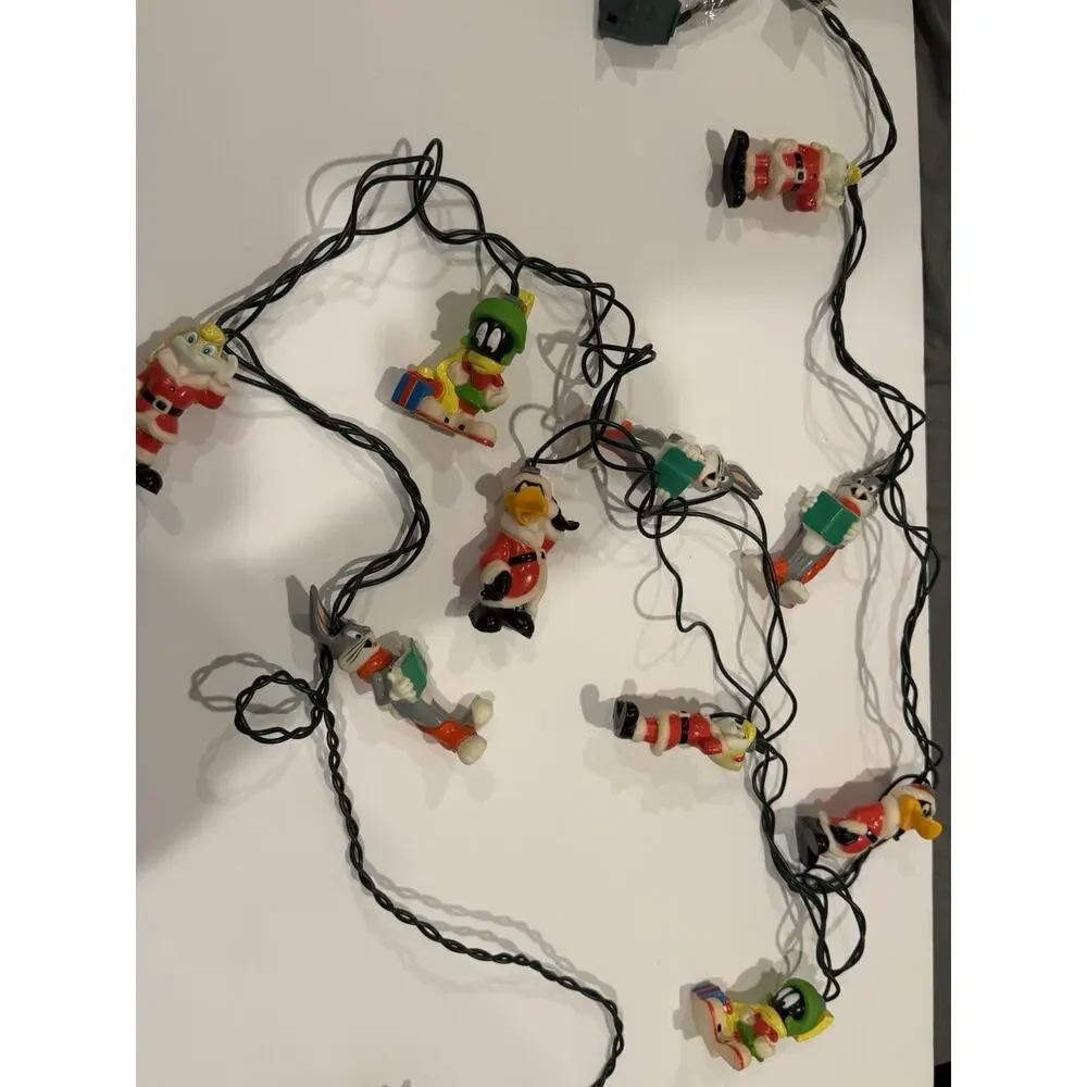 Vintage Warner Bros. 1997 LOONEY TUNES 10 Light Holiday Fun Set WORKS